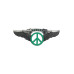 Peace Sign Wing Pin Green Large