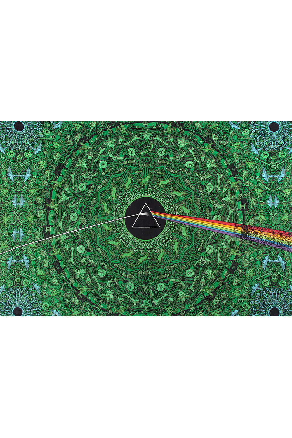Pink Floyd The Dark Side of the Moon Lyrics Green Tapestry 60x90 - Art by Chris Pinkerton