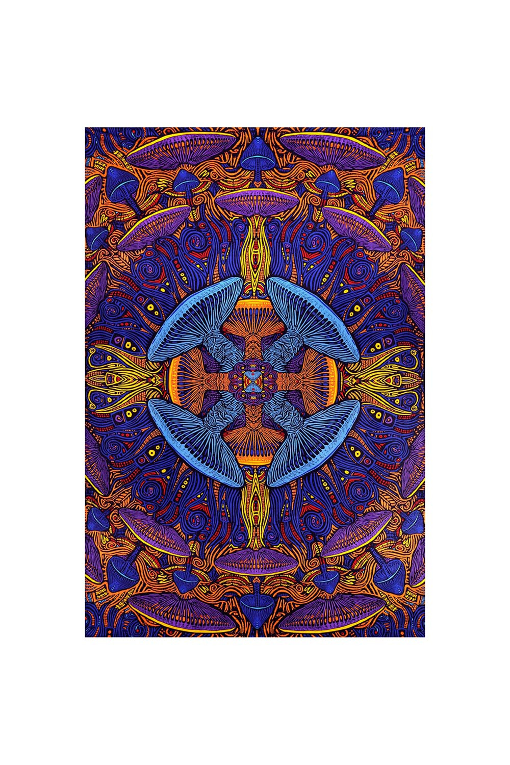 3D Magic Mushroom Mini Tapestry 30x45 - Art by Chris Pinkerton