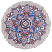 Zest For Life Round Red/Blue Mandala Tablecloth Tapestry 80" - Hemmed Edge 