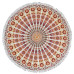 Zest For Life Round Red/Gold Mandala Tablecloth Tapestry 80" - Fringed Edge 