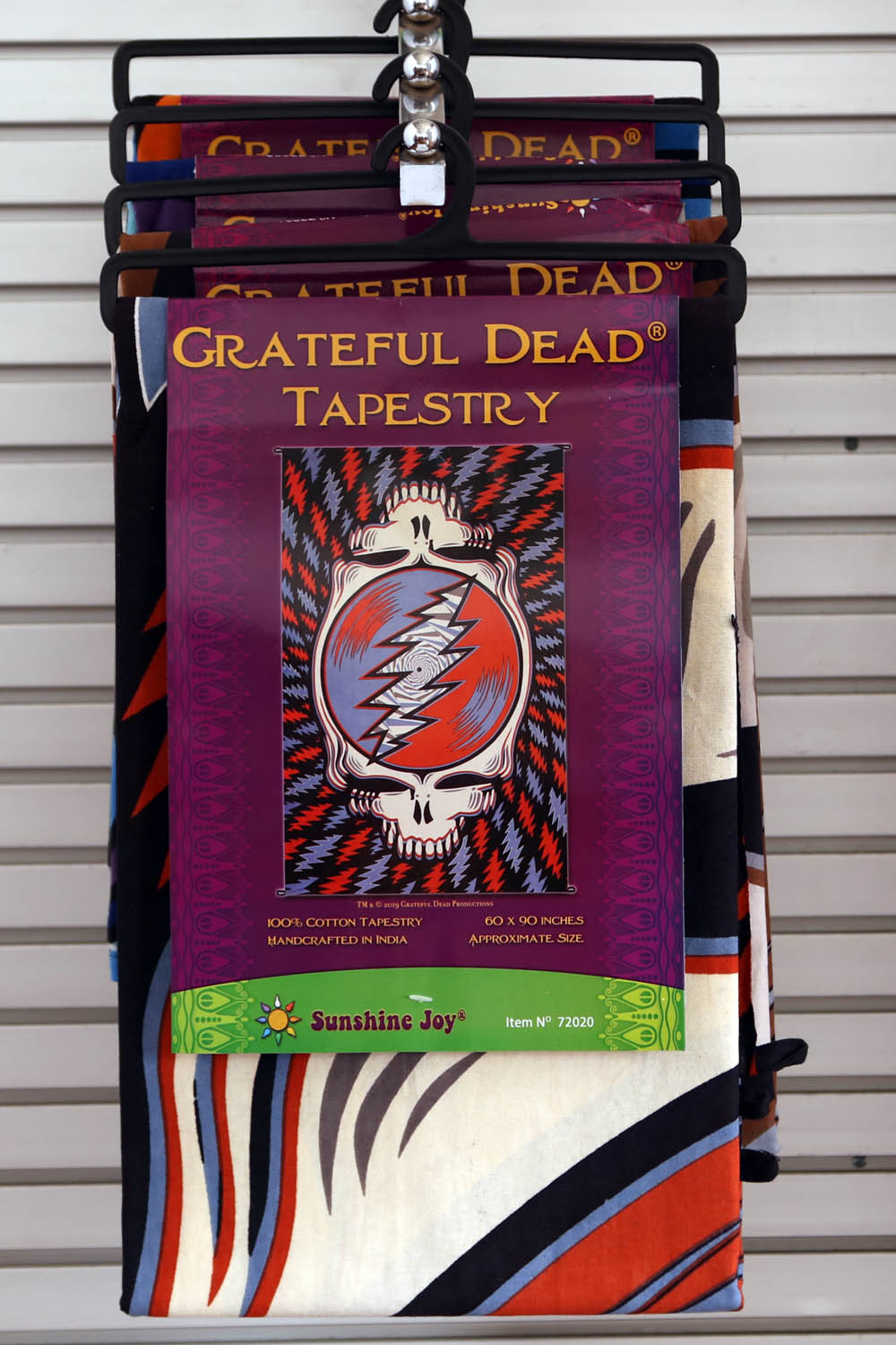 3D Grateful Dead Spin Your Face Red White & Blue Tapestry Wall Hanging 60x90" 