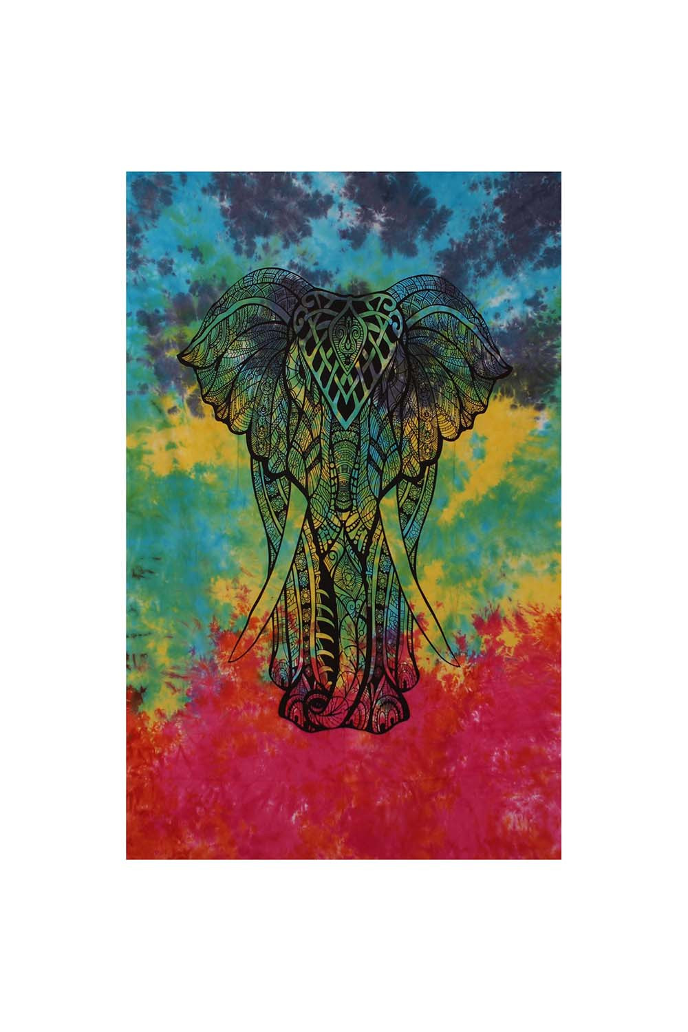 Zest For Life Tie Dye Elephant Mini Tapestry 30x45"