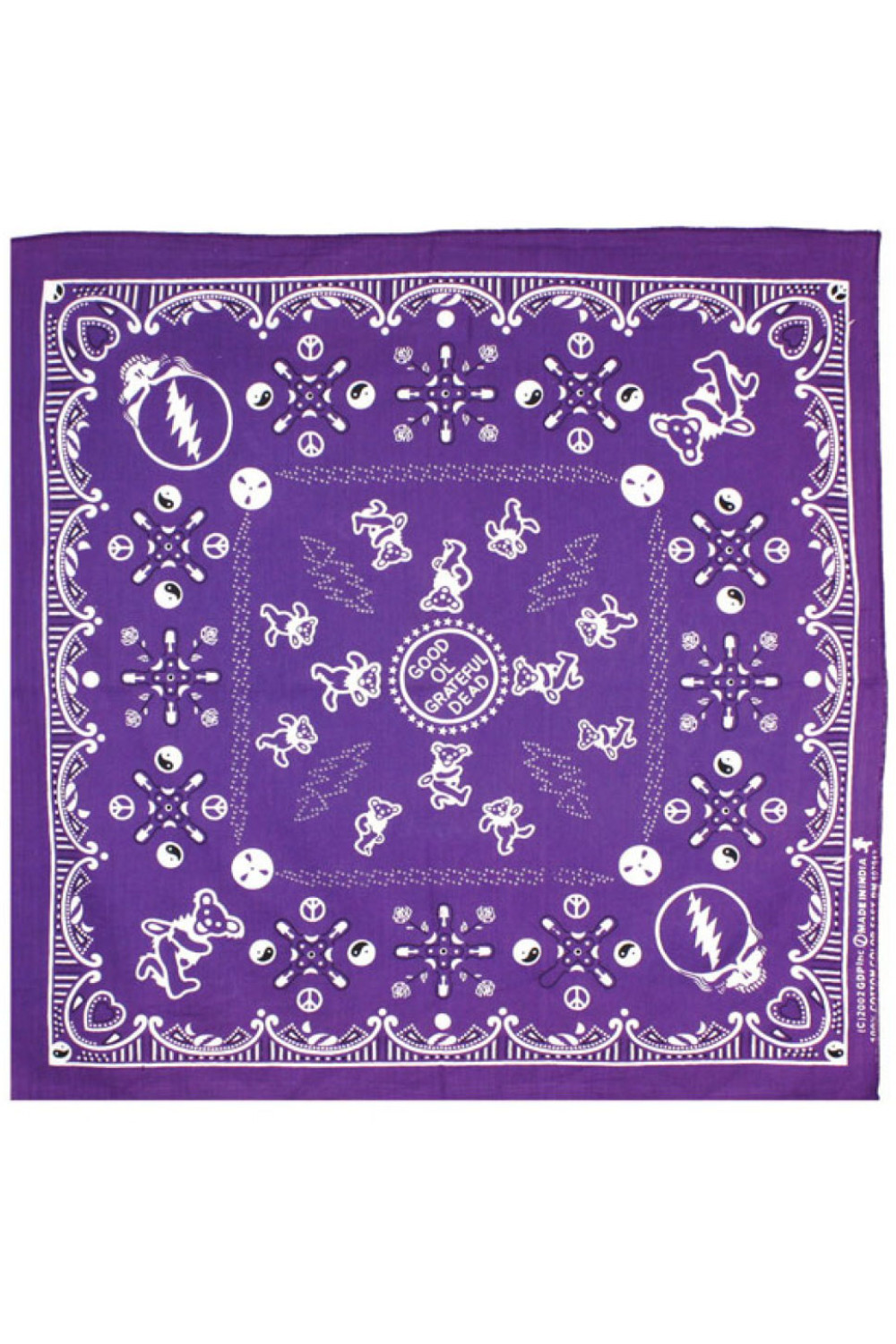 Good Ol' Grateful Dead Bandana Purple 22x22 **RESERVE NOW FOR AUGUST DELIVERY**  