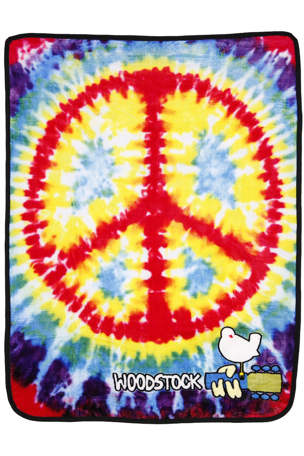 Woodstock  Fleece Throw Blanket Peace Sign 50x60 