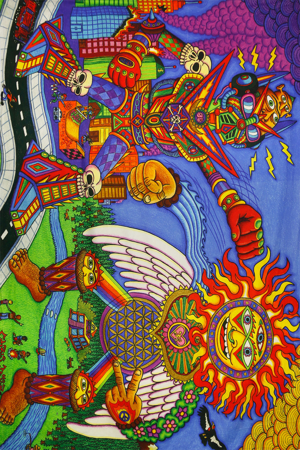 The Battle Heady Art Print Mini Tapestry 30x45 - Artwork by Chris Dyer 