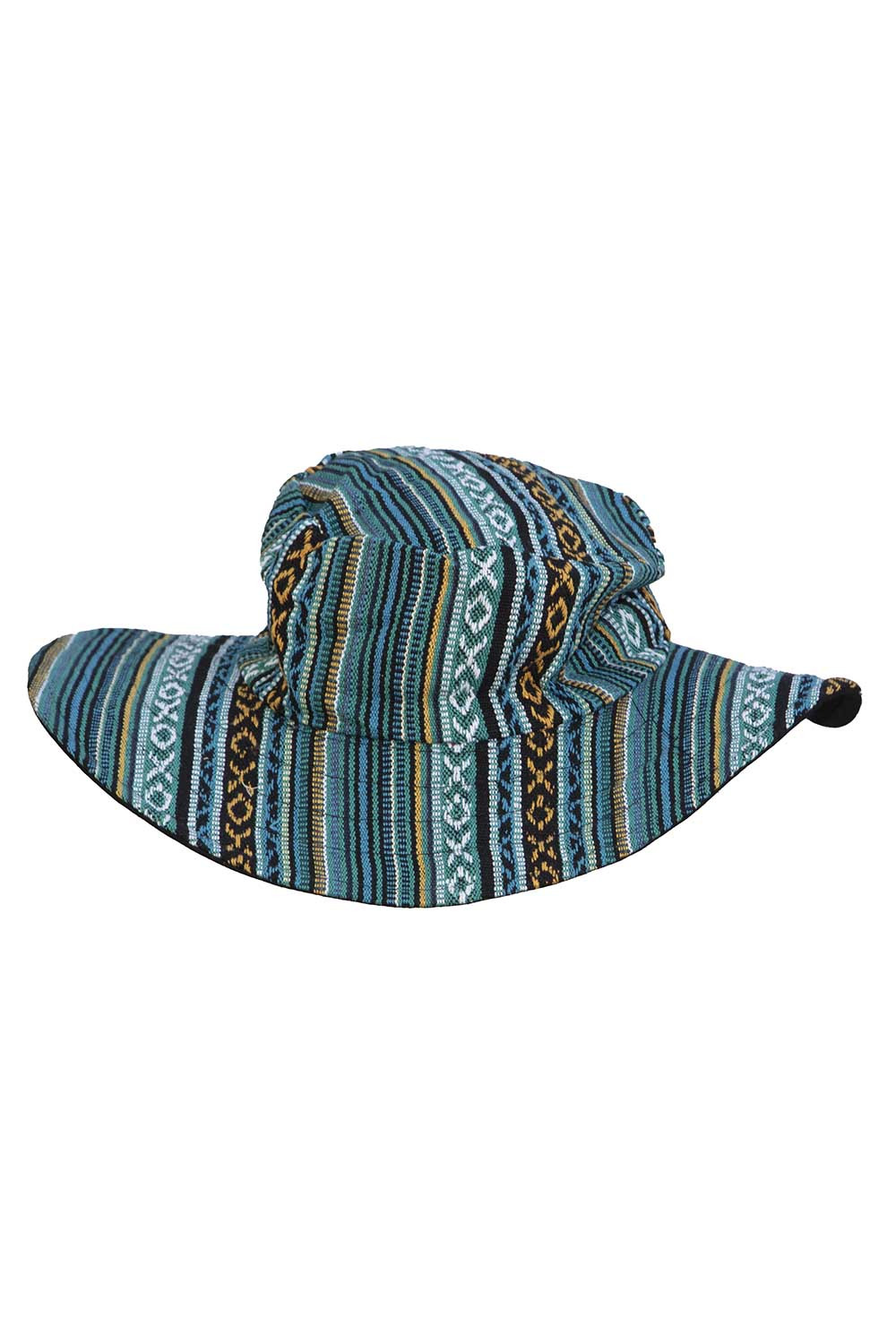 Floppy Woven Hat - Blue Stripe