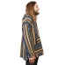 Woven Baja Style Hoodie Pullover Blue/Grey 
