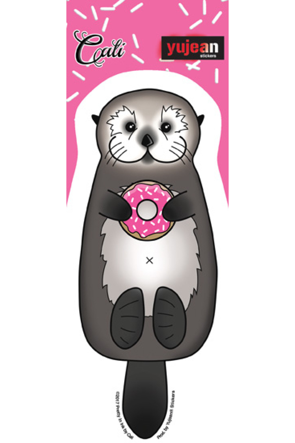 Cali Otter with Donut Sticker 6.5"