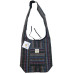 Stripe Weave Zip Top Shoulder Bag Dark Lines